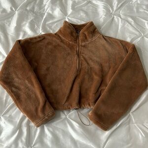 Cropped Fuzzy Quarter-Zip